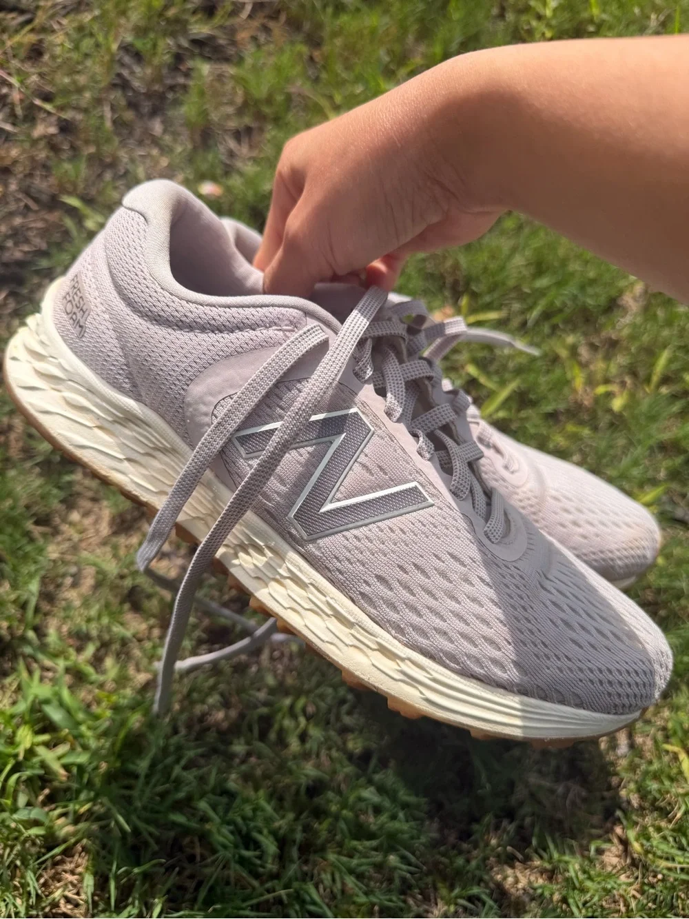 New Balance Women's Light Gray Athletic Running Shoes